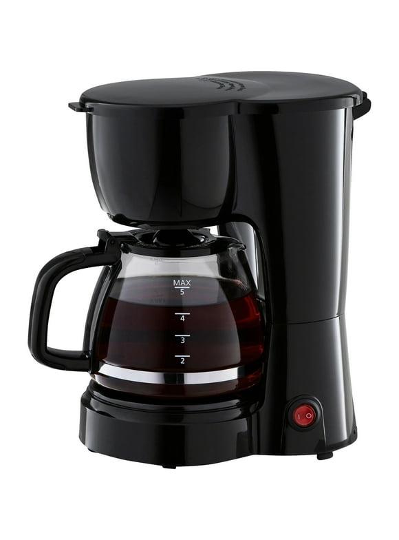  mainstays black 5-cup drip coffee maker, new 