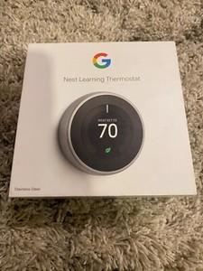  new listing google nest 3rd generation learning wifi thermostat: t3007es stainless steel 