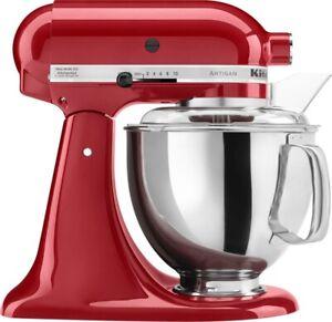  kitchenaid artisan series 5 quart tilt-head stand mixer - empire red ksm150pser 