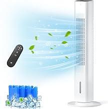  cozzyben air conditioner no window 35 ice tower fan blow cold air ductless evaporative swamp cooler ventless portable standing ac unit with water tank, ice packs for room bedroom indoor home 