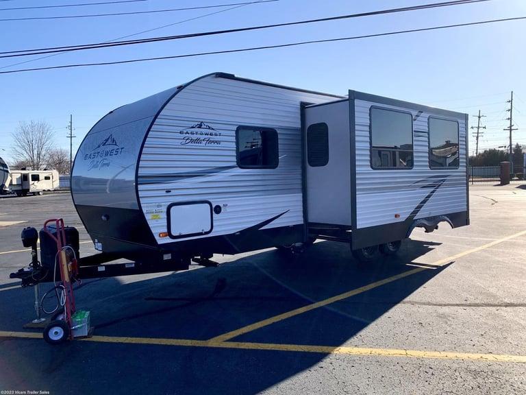  2023/4 east to west della terra 261rb american caravan rv towbar trailer static 