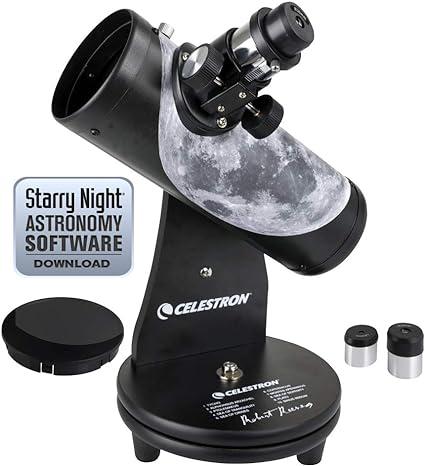 Celestron – 76mm Signature Series FirstScope – Compact and Portable Tabletop Dobsonian Telescope