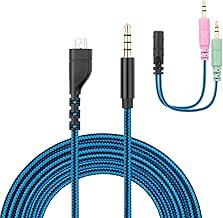  smays braided arctis 7 cable, audio cord replacement for steelseries arctis 3, 5, arctis pro wireless, arctis pro gaming headset with 3.5mm headphone splitter 