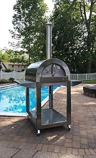 ilFornino Professional Plus Wood Fired Pizza Oven - One Flat Cooking Area, Adjustable Height-High Grade Stainless Steel, New York