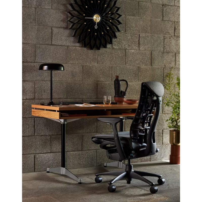  herman miller embody task chair dark carbon sync fabric titanium base upgraded 