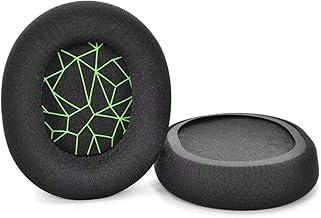  replacement black fabric ear pads cushion earmuffs for steelseries arctis 1 3 5 7 pro wireless gaming headset headphone (green in black) 