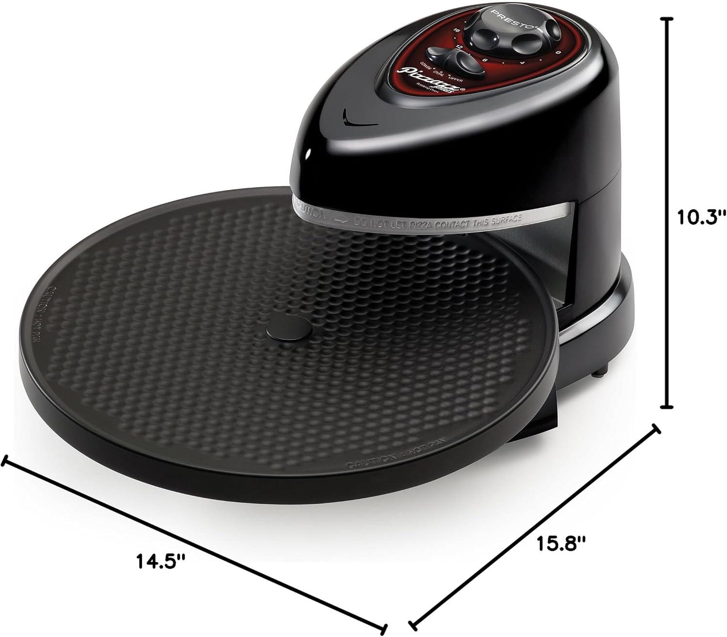  presto pizzazz plus rotating pizza oven 0343003 dual element 