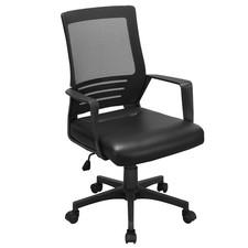mid back leather mesh office chair ergonomi