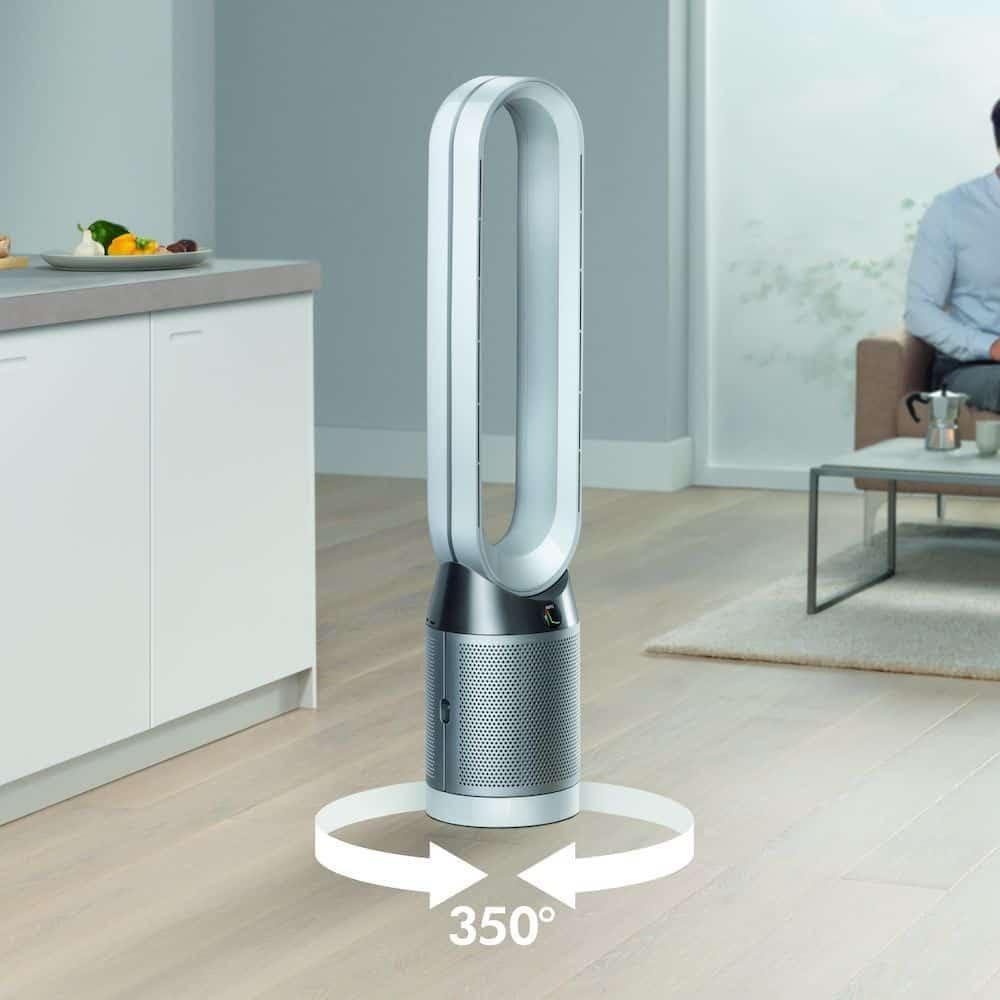  dyson pure cool, tp04 - hepa air purifier and tower fan, white/silver (renewed) 