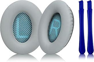  compatible with bose qc35 replacement ear pads   bose quietcomfort 35 ii ear pads for bose headphones covers replacement ear pads with soft protein leather, soft memory foam, grey 