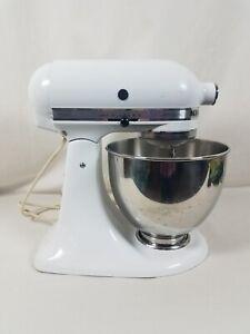  kitchenaid 5 quart artisan stand mixer with bowl 325 watts white tested works 