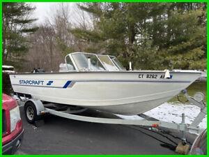  2023 starcraft fm190 19 aluminum fishing boat   mariner 90hp   trailer runs 