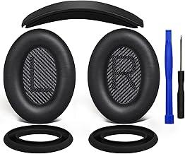  soulwit ear pads cushions + headband + silicone earpads cover protector, replacement kit for bose quietcomfort 35 qc35, qc35 ii over-ear headphones - black 