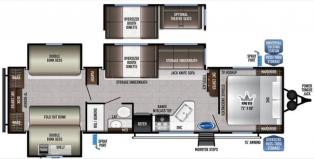  2024 east to west della terra 323qb american caravan rv towbar trailer static  Trailer Caravan