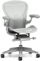  remastered herman miller aeron mesh office desk chair size b satin alum mineral Herman Miller Aeron Office Chair