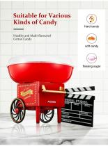  fohere cotton candy machine for kids, hard candy floss machine with red retro design, 500w  kitchenware for sale