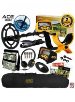  garrett ace 300 metal detector with headphones, carry bag, pouch, digger Garrett ACE 300 Metal Detector